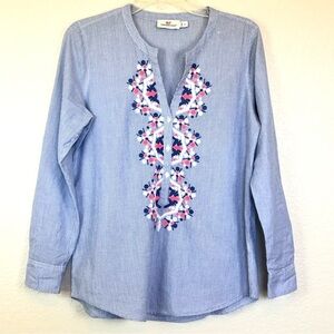VINEYARD VINES Striped Neon Embroidered Popover Top size 2